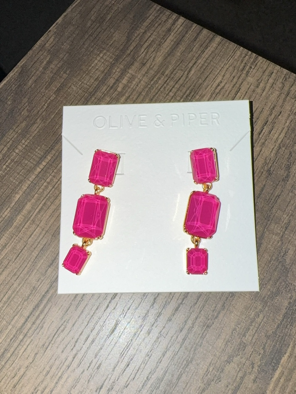 Hot Pink Faceted Drop Earrings